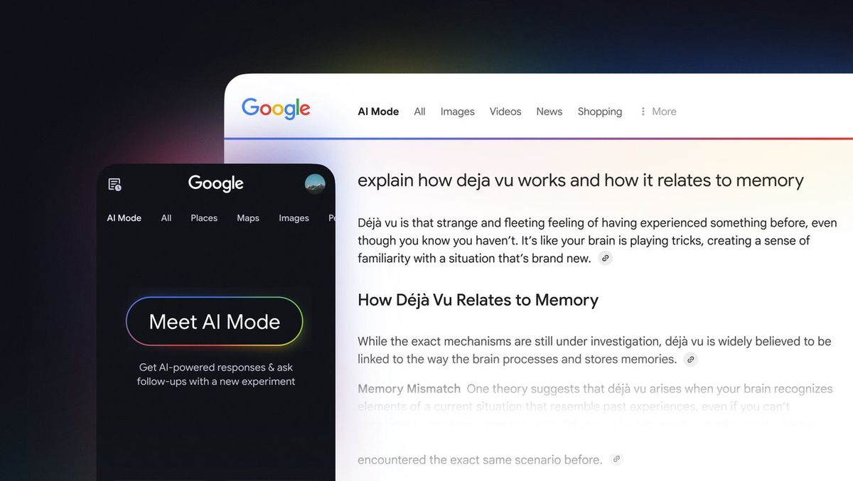 Google AI Mode search interface demo
