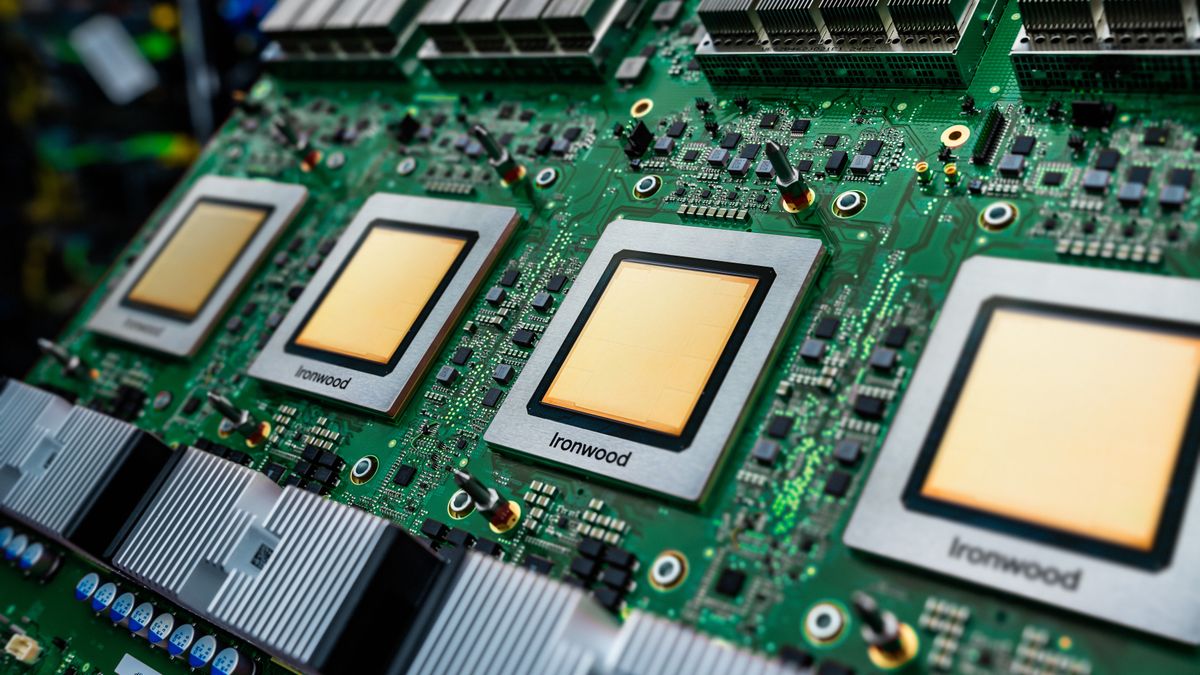 Google Ironwood TPU chip close-up