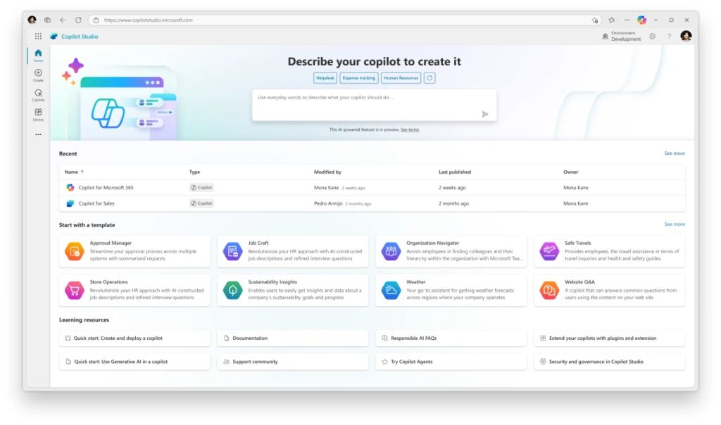 Microsoft Security Copilot agent interface dashboard