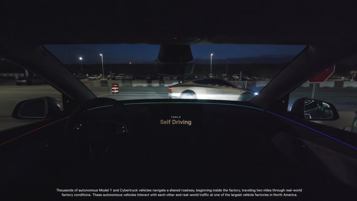 tesla fsd unsupervised factory navigation demonstration